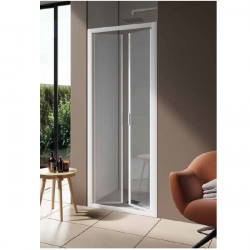 Samo Porte douche abattant Saloon 86 94cm profilés blanc mat AMERICA QUATTR Kobleo