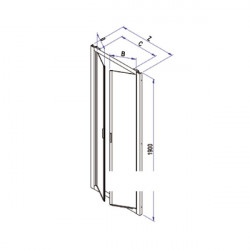 Samo Porte douche abattant Saloon 86 94cm profilés blanc mat AMERICA QUATTR Kobleo