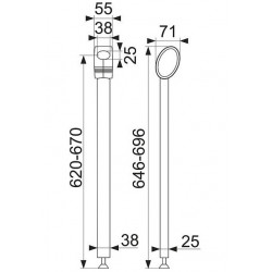 Pellet Béquille de soutien pour barre Arsis blanc 620-670mm Kobleo