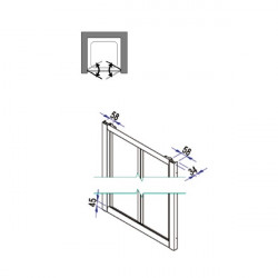 Samo Porte douche abattant Saloon 86 94cm profilés blanc mat AMERICA QUATTR Kobleo