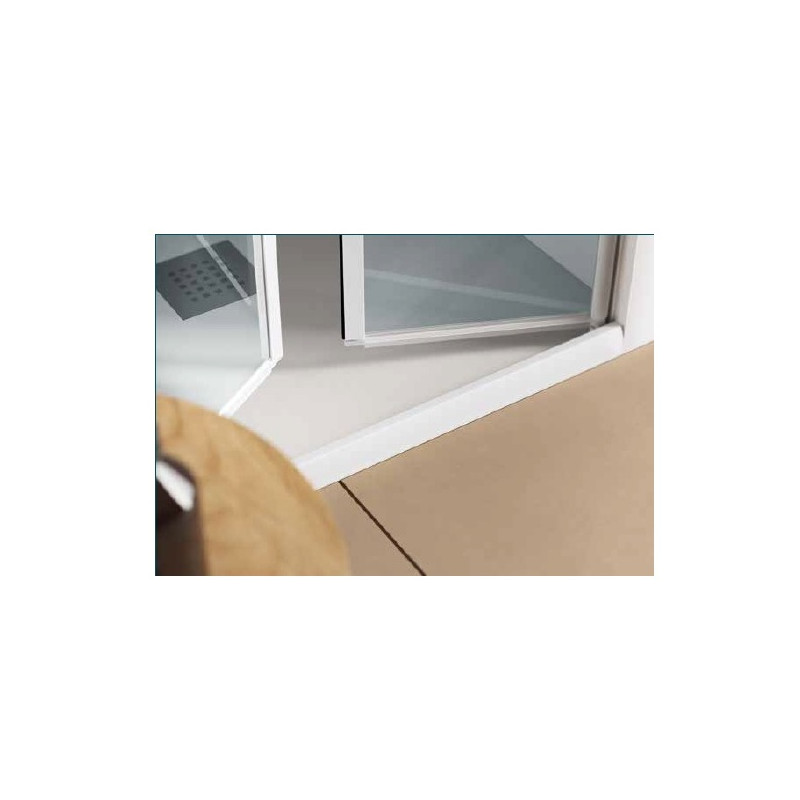 Samo Porte douche abattant Saloon 96 104cm profilés blanc mat AMERICA QUATT Kobleo Samo Porte douche abattant Saloon 96 104cm profilés blanc mat AMERICA QUATT Kobleo