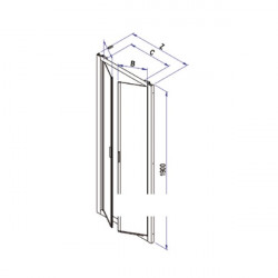 Samo Porte douche abattant Saloon 96 104cm profilés blanc mat AMERICA QUATT Kobleo