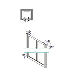 Samo Porte douche abattant Saloon 96 104cm profilés blanc mat AMERICA QUATT Kobleo