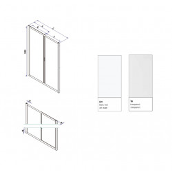 Samo Porte douche coulissante deux panneaux 116-123cm Ht190cm America quatt Kobleo