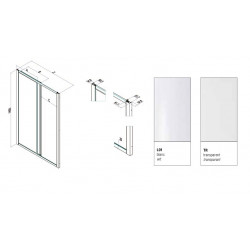 Samo Porte douche coulissante 2 panneaux 156-163cm Ht 185cm profilé blanc A Kobleo