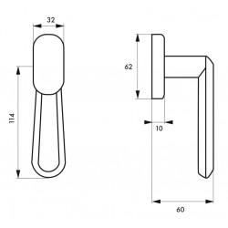 Thirard Béquille de fenêtre Caddy chromé satiné 66651 Thirard Kobleo