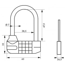 Thirard Cadenas SATURN anse 1/2 haute à combinaison modifiable 92861 Thirard Kobleo