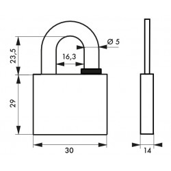 Thirard Cadenas de sûreté REVERSO 30 mm avec 4 clés réversibles 961030 Thirard Kobleo