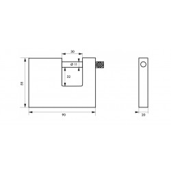 Thirard Cadenas de sûreté LAND 90 mm avec 3 clés 988794 Thirard Kobleo