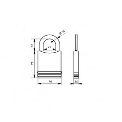 Thirard Cadenas 740P sans cylindre anse molybdène Kobleo