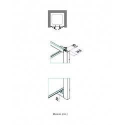 Samo Porte de douche abattant Saloon 95 103 cm profilés blanc verre granité Samo Kobleo
