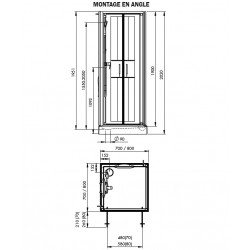 Leda Cabine de douche carré 800x800mm porte battante verre transparent IZI  Kobleo