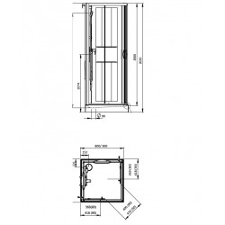 Leda Cabine douche carré 800x800mm porte coulissante angle IZI BOX 2 Leda Kobleo