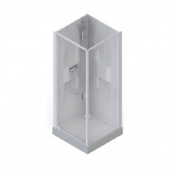 Leda Cabine de douche carré 800x800mm porte pivotante verre transparent IZI Kobleo