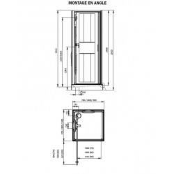 Leda Cabine de douche carré 800x800mm porte pivotante verre transparent IZI Kobleo