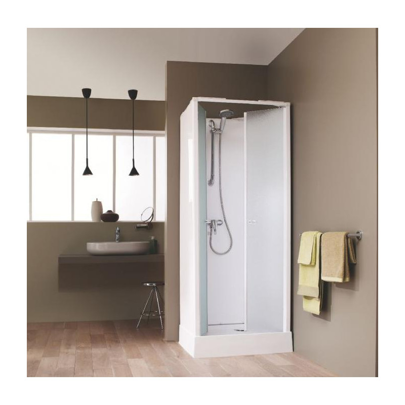 Leda Cabine Surf 5 Portes Battantes 70X70 Verre Granité Leda Kobleo