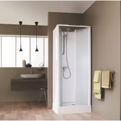 Leda Cabine Surf 5 Portes Battantes 80X80 Verre Granité Leda Kobleo