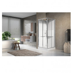 Novellini Cabine douche Média carré accès d'angle portes coulissantes 80x80cm ME Kobleo