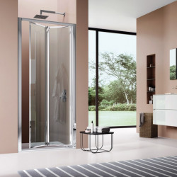 Samo Porte de douche pliante 68 76 cm profilés blanc verre transparent AMER Kobleo