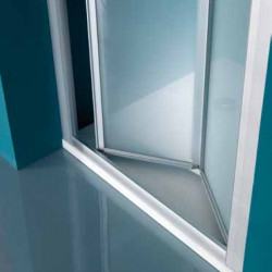 Samo Porte de douche pliante 68 76 cm profilés blanc verre transparent AMER Kobleo