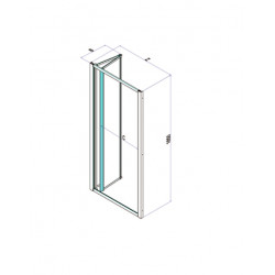 Samo Porte de douche pliante 77 85 cm profilés blanc verre transparent AMER Kobleo
