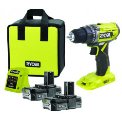 Ryobi Perceuse visseuse à batterie 18V 2x2,0Ah Li-Ion 40Nm R18DD2-220S Kobleo