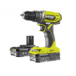 Ryobi Perceuse visseuse à batterie 18V 2x2,0Ah Li-Ion 40Nm R18DD2-220S Kobleo