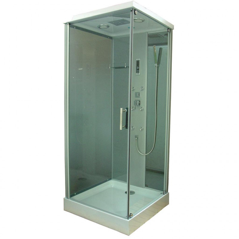 Ondée Cabine douche carrée hydromassante 90 x 90 cm accès face porte pivotan Kobleo
