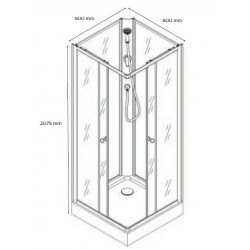 Ondée Cabine douche carré accès d'angle portes coulissantes fondVert d'eau 8 Ondée Kobleo