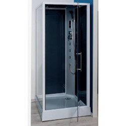 Ondée Cabine douche accès face transparent porte pivotante 90x90cm avec radi Kobleo