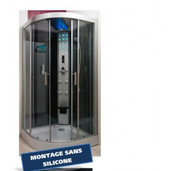 Ondée Cabine de douche hydromassante 100x100 cm Led , radio SKADI Kobleo