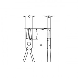 Bahco Pince à circlips intérieur à bec droit 255 mm chromée 2461 C40 Bahco Kobleo
