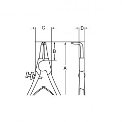 Bahco Pince à circlips extérieur à bec droit et finition chromée 10-25 mm 24 Bahco Kobleo