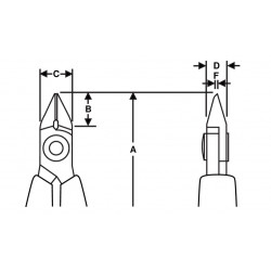 Bahco Pince coupante diagonale avec tête effilée 0.2 à 1.25 mm 2646 Bahco Kobleo
