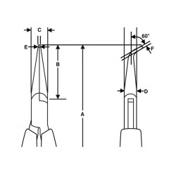 Bahco Pince à bec demi-rond long 129 mm coudé à 60° 2656 R Kobleo