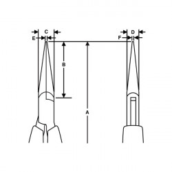 Bahco Pince bec demi-rond long 132mm poignée synthétique ressort rappel 2656 Bahco Kobleo