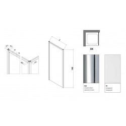 Samo Paroi douche fixe 77-79cm Ht1965cm gauche Europa SP Kobleo