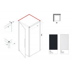 Samo Paroi douche fixe 77-79cm Ht200cm droite Acrux Kobleo