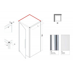 Samo Paroi douche fixe 77-79cm Ht200cm profilé chromé brillantVersion droit Kobleo