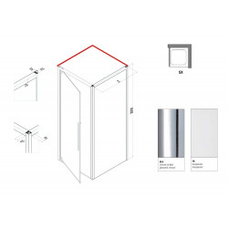 Samo Paroi douche fixe 77-79cm Ht200cm profilé chromé brillantVersion gauch Kobleo