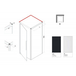 Samo Paroi douche fixe 87-89cm Ht200cm droite Acrux Kobleo