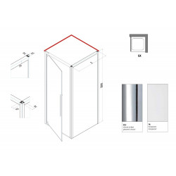 Samo Paroi douche fixe 87-89cm Ht200cm profilé chromé brillantVersion gauch Kobleo