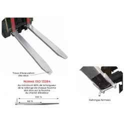 Stockman Paire de rallonges de fourches fermées 2400 mm capacité 1000 kg EXG 24 Stockman Kobleo