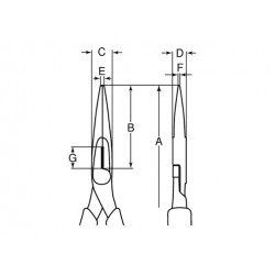 Bahco Pince à bec demi-rond ERGO™ 200 mm avec anneau de sécurité TAH2430G-20 Bahco Kobleo