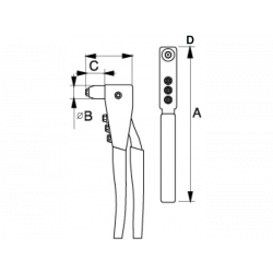 Bahco Pince à riveter à tête interchangeable 2,4 mm à 4,8 mm 1467-250 Bahco Kobleo
