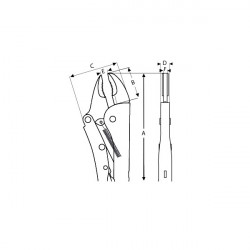 Bahco Pince-étau universelle à bec coudé 300 mm chromée 2953-300 Bahco Kobleo
