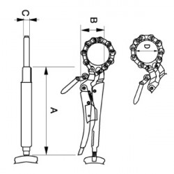 Bahco Pince-étau à chaîne coupe-tubes avec finition chromée, 250 mm 2998-250 Bahco Kobleo