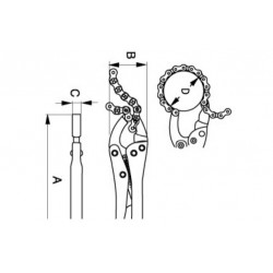 Bahco Pince-étau à chaine 250 mm chromée 2999-250 Bahco Kobleo