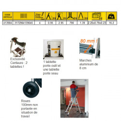 Centaure Plateforme de travail roulante à à hauteur fixe sans stabilisateur de  Kobleo