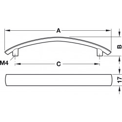 HAFELE Poignée courbe aspect inox 96 mm Kobleo